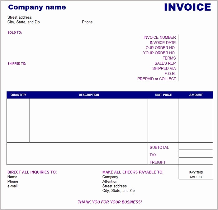Excel Invoice Template with Logo Awesome 38 Free Basic Invoice Templates