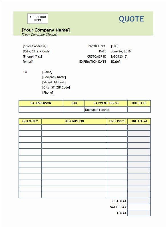 Excel Invoice Template with Logo Awesome Downloadable Invoice Template