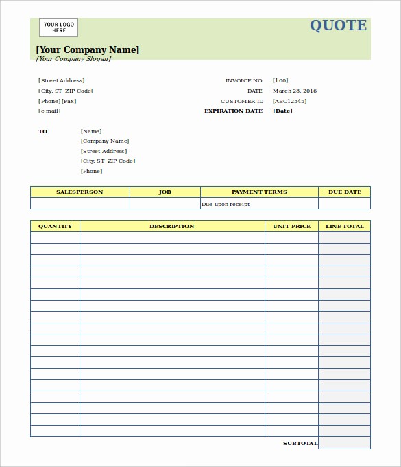 Excel Invoice Template with Logo Fresh 13 Blank Spreadsheet Templates Pdf Doc