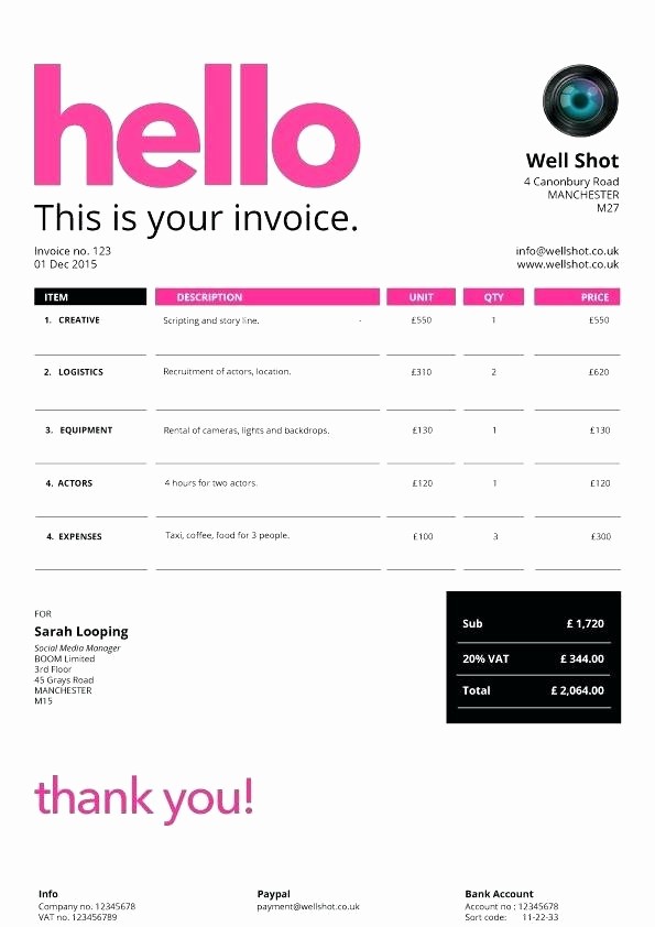 Excel Invoice Template with Logo Unique Graphic Design Invoice Template Download Logo Freelance