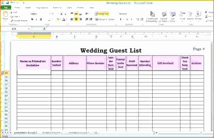 Excel Party Guest List Template Beautiful Wedding Guest List Template Pdf Invitation – Ecosolidario