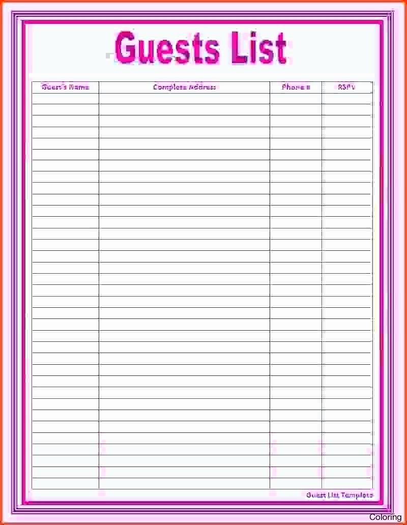 Excel Party Guest List Template Lovely Birthday Timeline Template Birthday Timeline Template