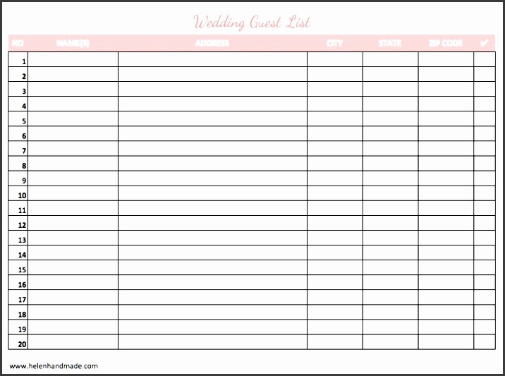 Excel Party Guest List Template Luxury 5 Graduation Party Guest List Template Sampletemplatess
