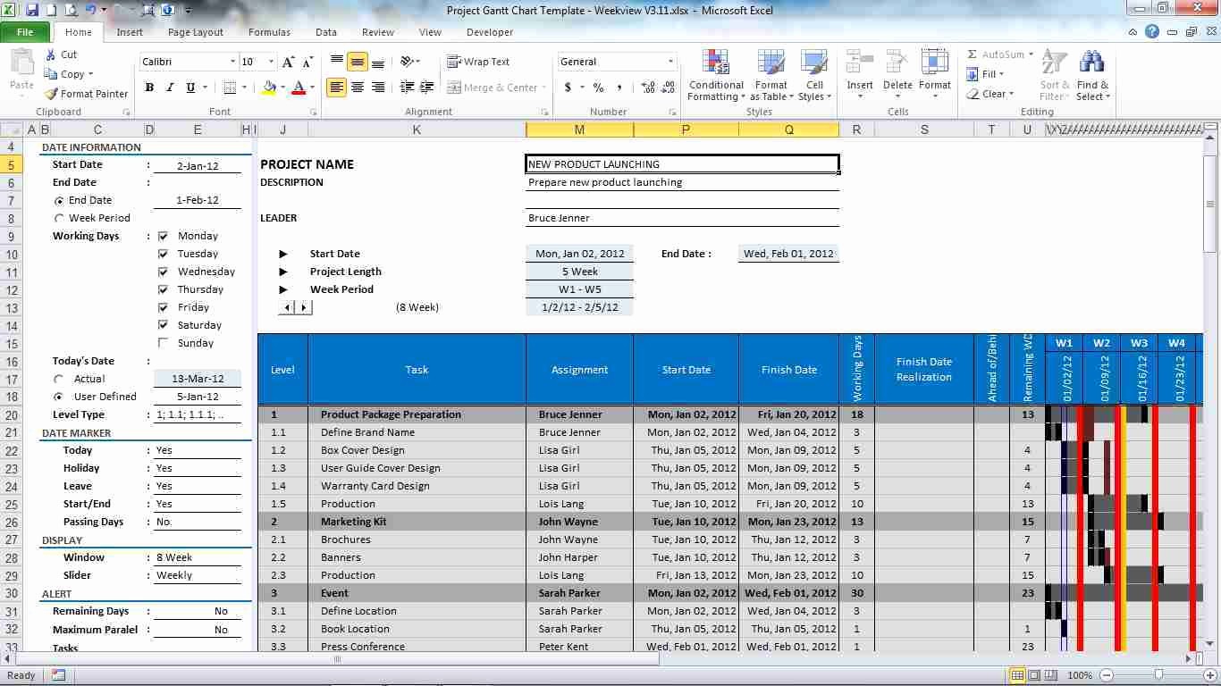 Excel Project Management Templates Free Beautiful Download Free Gantt Chart Project Plan Excel Template by