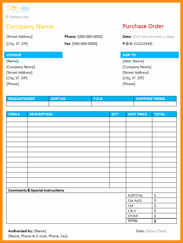 Excel Purchase order Template Free Beautiful 10 Purchase order format In Excel