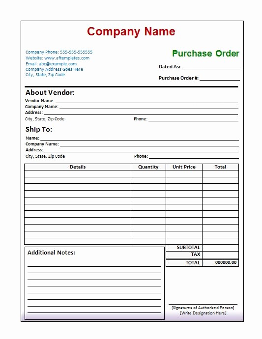 Excel Purchase order Template Free Beautiful 39 Free Purchase order Templates In Word & Excel Free