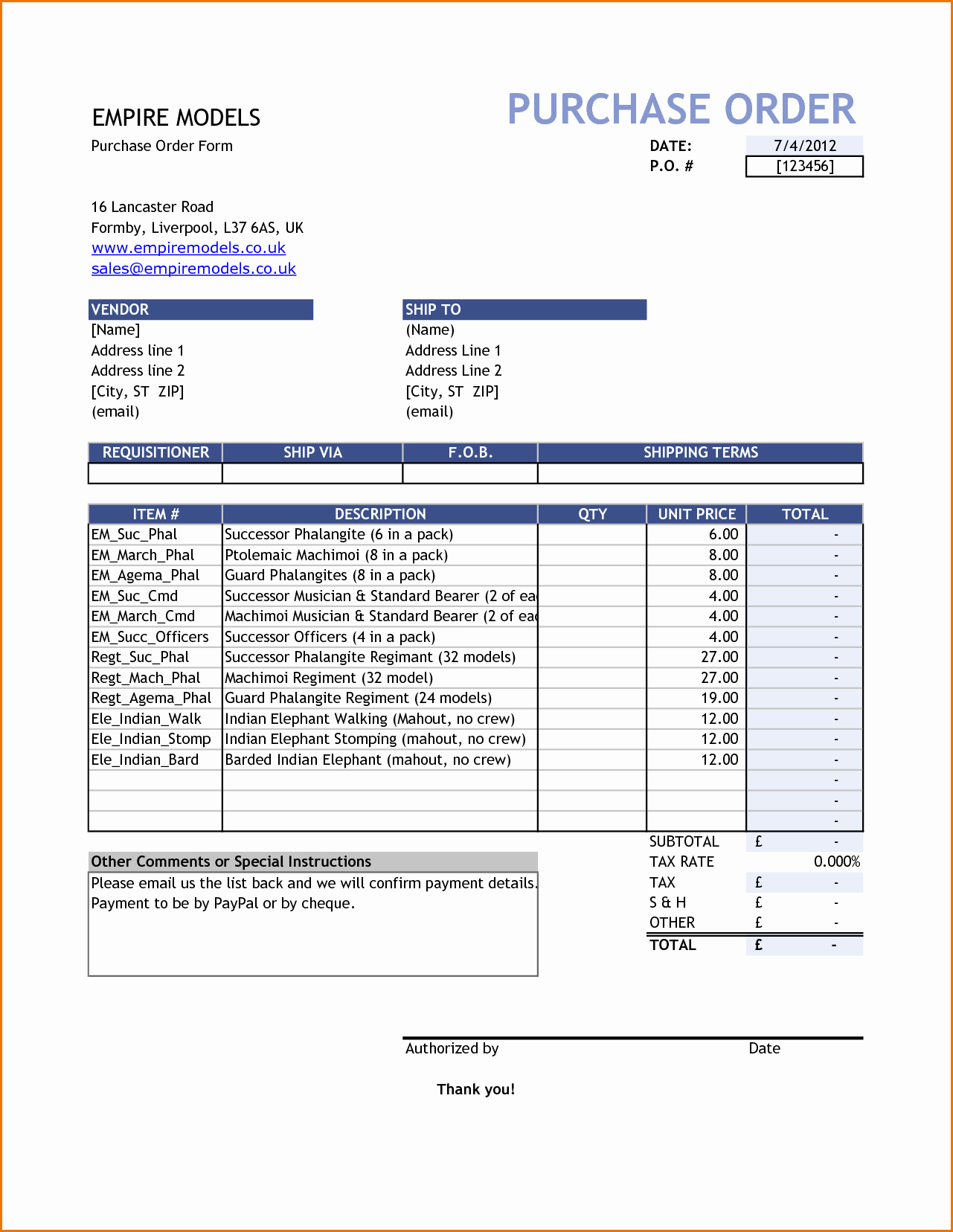Excel Purchase order Template Free Best Of Purchase order Template Free Purchase order Template