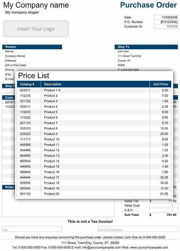 Excel Purchase order Template Free Fresh Excel Template