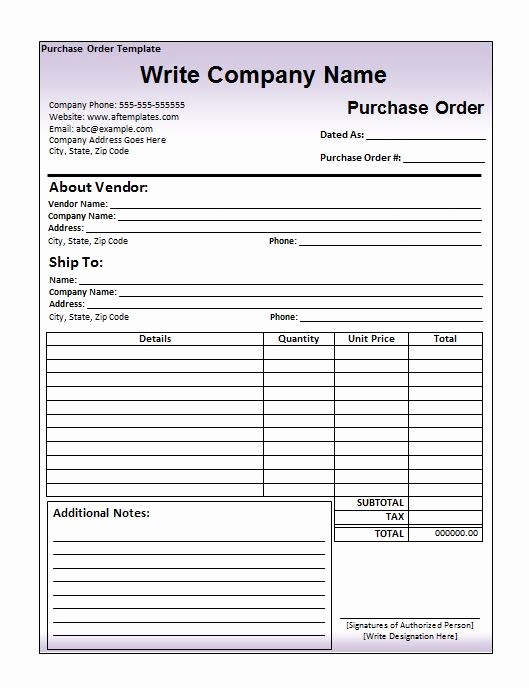 Excel Purchase order Template Free Inspirational 39 Free Purchase order Templates In Word &amp; Excel Free