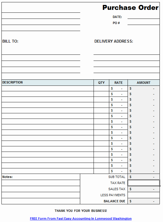 Excel Purchase order Template Free Luxury Free Contractor Purchase order Template Excel