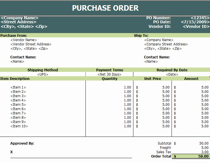 Excel Purchase order Template Free Luxury Purchase order Template Excel