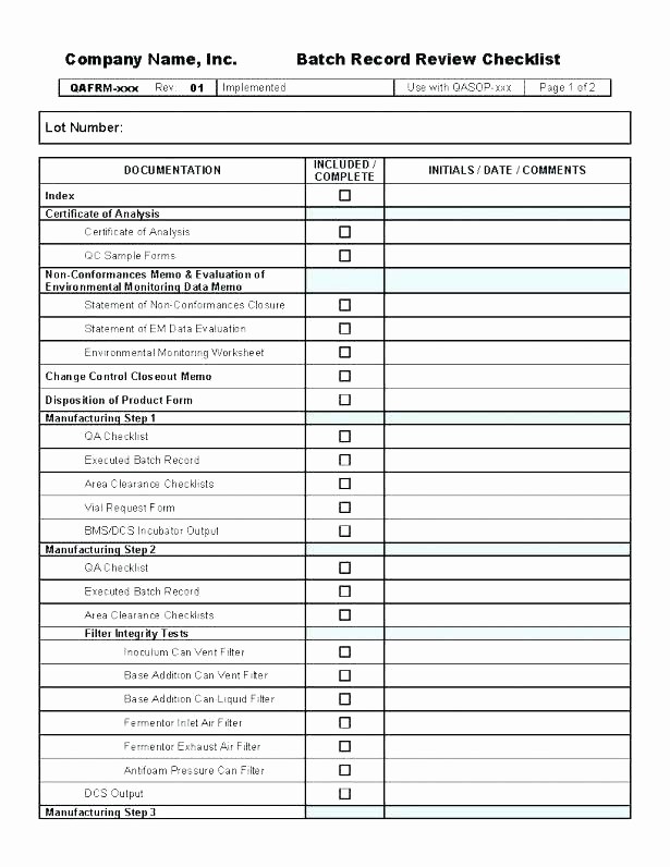 Excel Quality Control Checklist Template Best Of Quality Control Plan Template Excel Qa Checklist