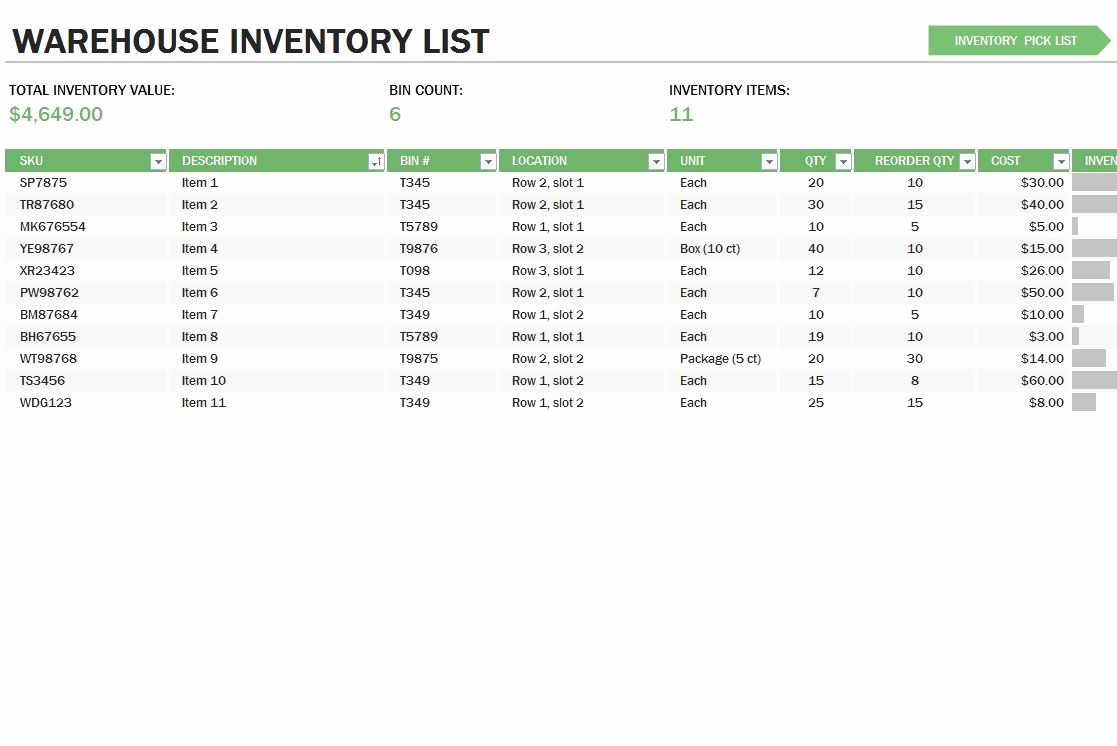 Excel Sheet for Inventory Control Inspirational Warehouse Inventory Control Template