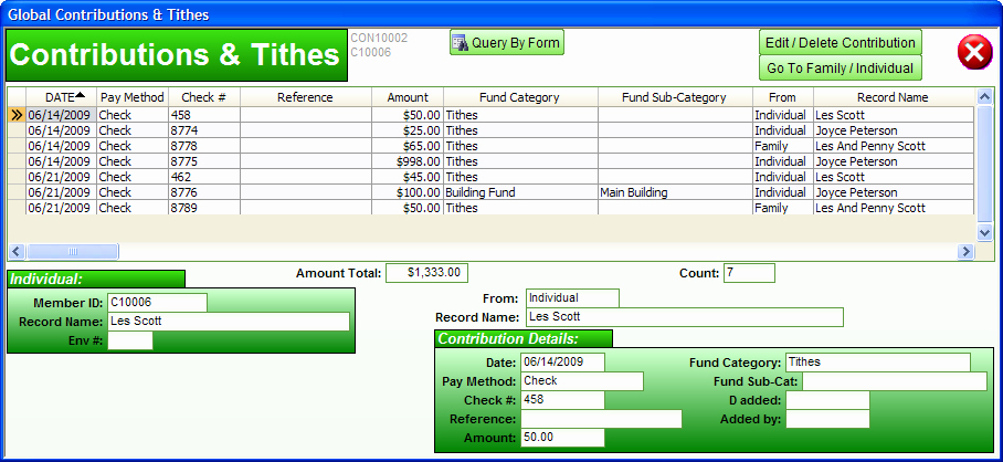 Excel Spreadsheet for Church Contributions New Church Management System Members Premier