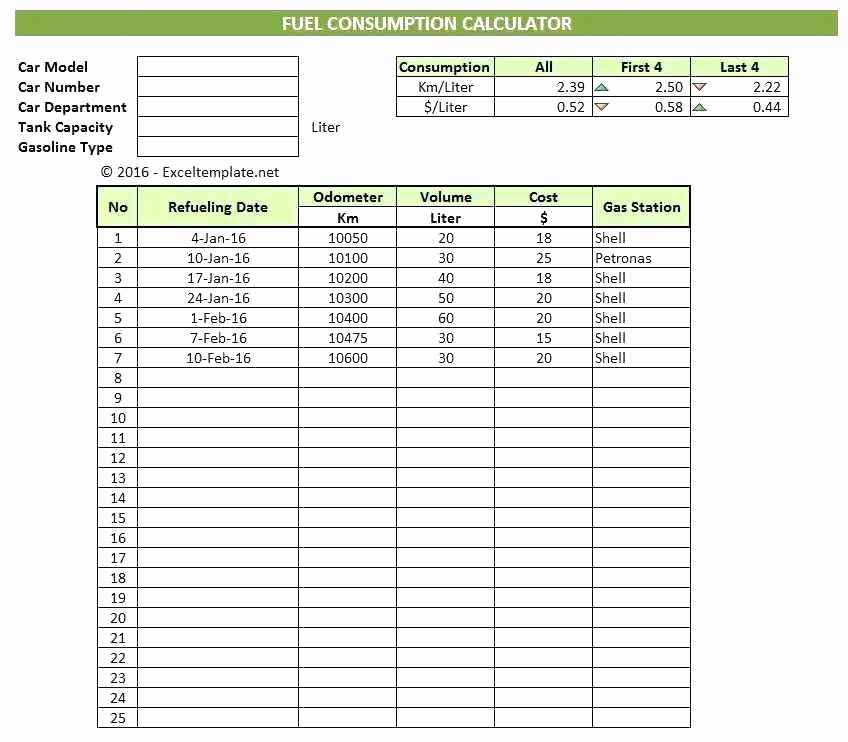 Excel Spreadsheet for Mileage Log Beautiful Mileage Tracker Excel Printable Mileage Log Inspirational