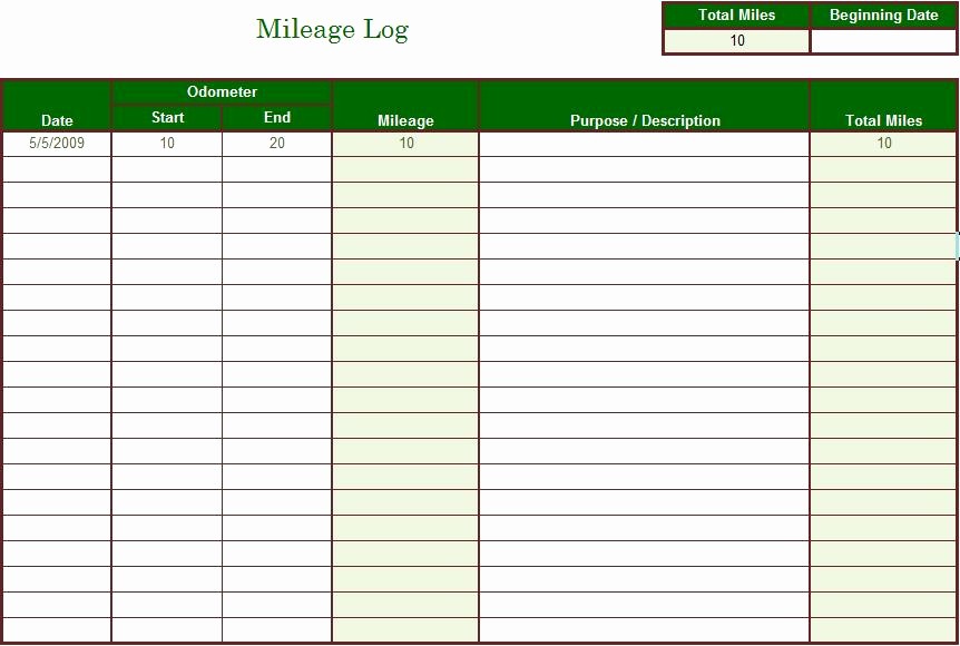 Excel Spreadsheet for Mileage Log Best Of 8 Best Of Monthly Mileage Log Template Printable