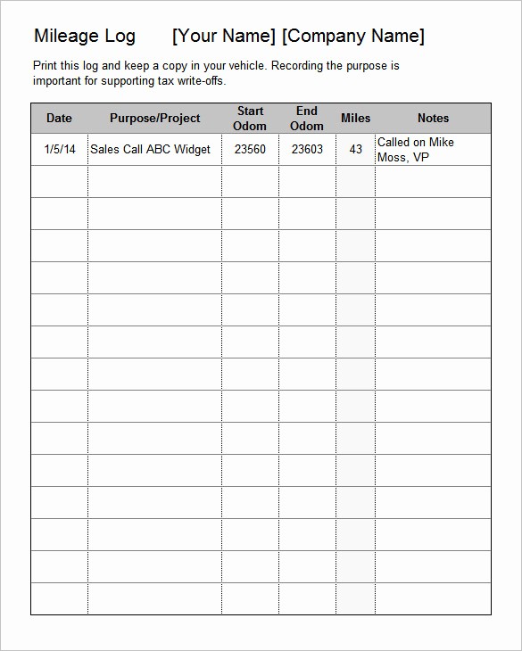 Excel Spreadsheet for Mileage Log Best Of 9 Mileage Log Templates Doc Pdf