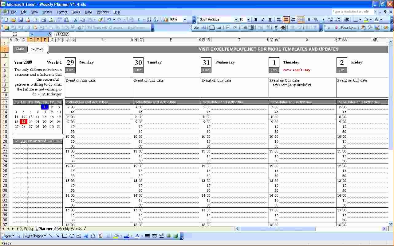 Excel Spreadsheet Template for Scheduling Luxury 5 Excel Weekly Schedule Template