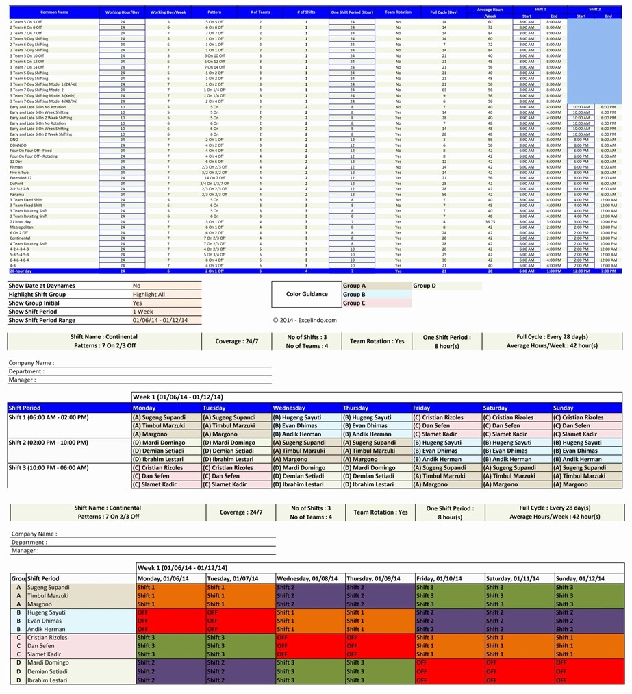 Excel Spreadsheet Template for Scheduling New Employee Shift Schedule Generator