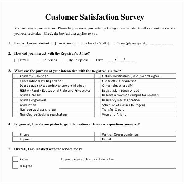 Excel Survey Template Free Download Luxury Sample Customer Service Survey Template Free Download