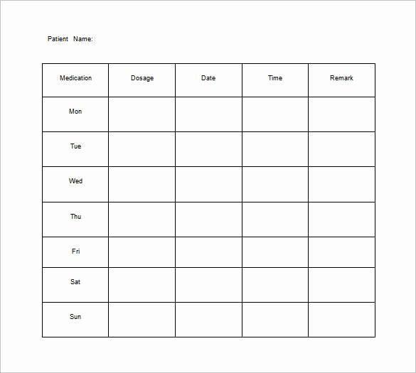 Excel Template for Medication Schedule Inspirational 10 Medication Chart Template Free Sample Example