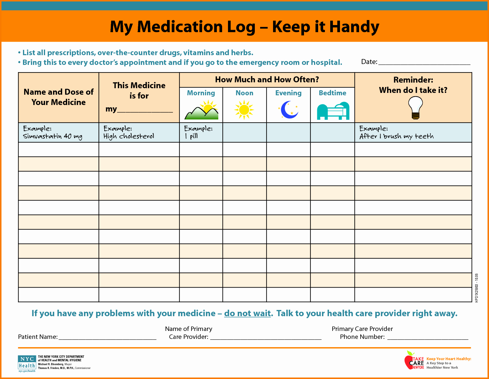 Excel Template for Medication Schedule Lovely Medication Template