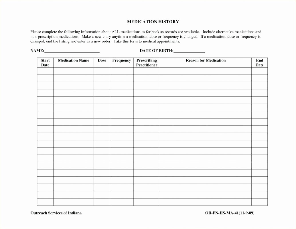 Excel Template for Medication Schedule Luxury Template Medication Template