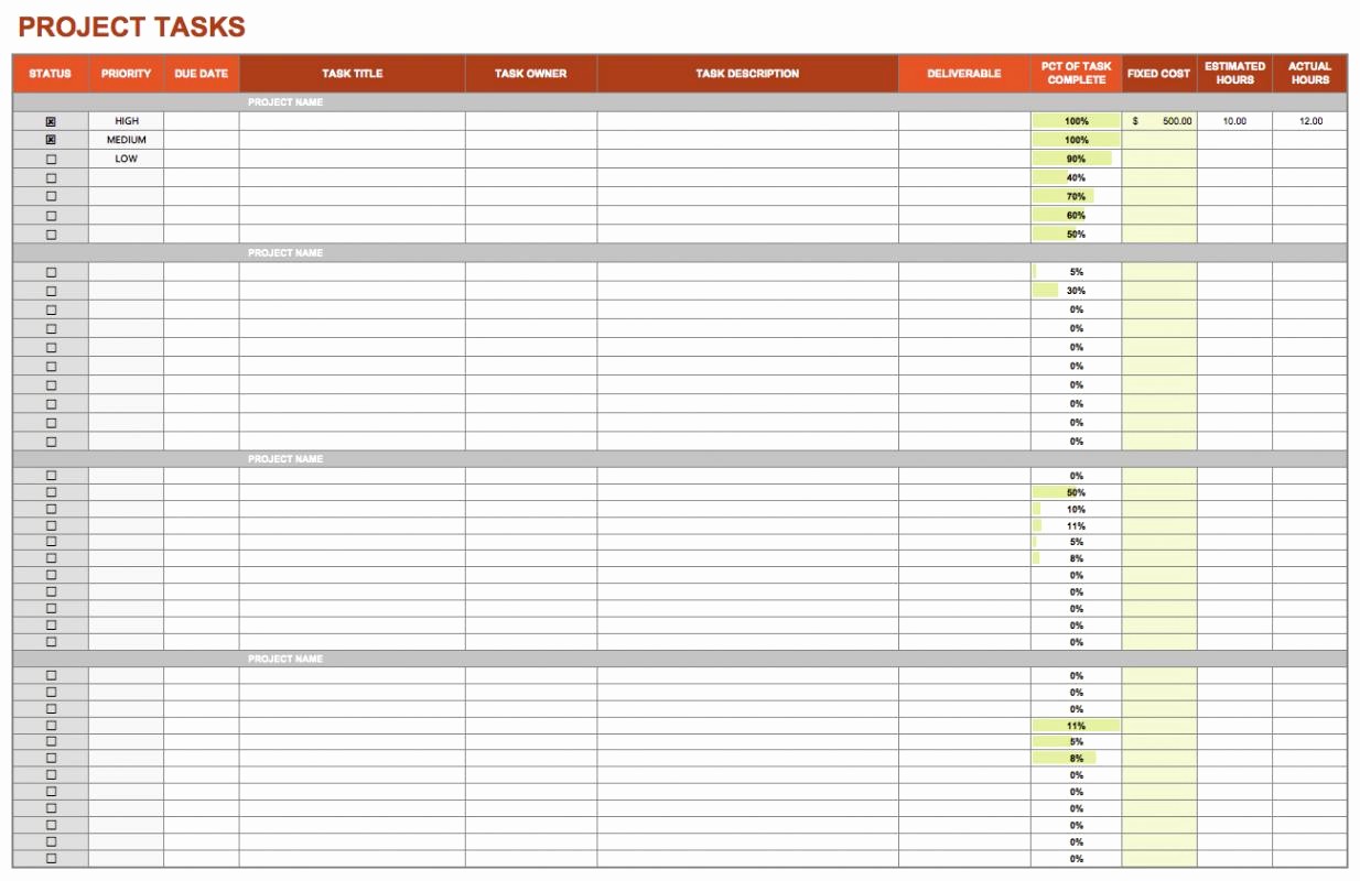 Excel Template for Tracking Tasks Elegant Excel Task Tracker Template
