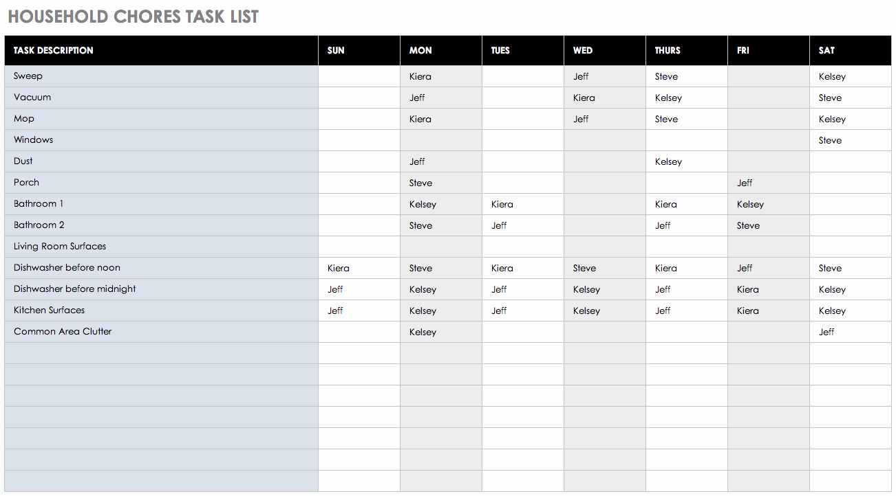 Excel Template for Tracking Tasks Elegant Free Task and Checklist Templates