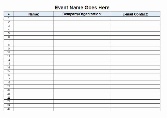 Excel Template Sign In Sheet Awesome the Admin Bitch Download Free event Sign In Sheet