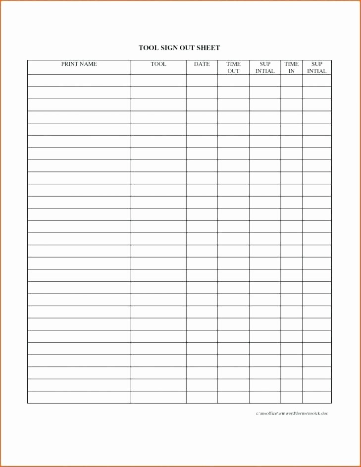 Excel Template Sign In Sheet Lovely Inventory Sign Out Sheet Template Excel tool – Skincense