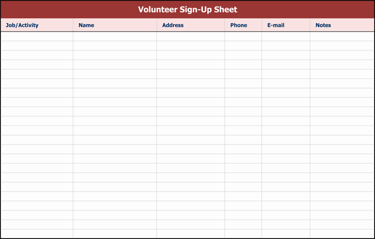 Excel Template Sign In Sheet Luxury 26 Free Sign Up Sheet Templates Excel &amp; Word