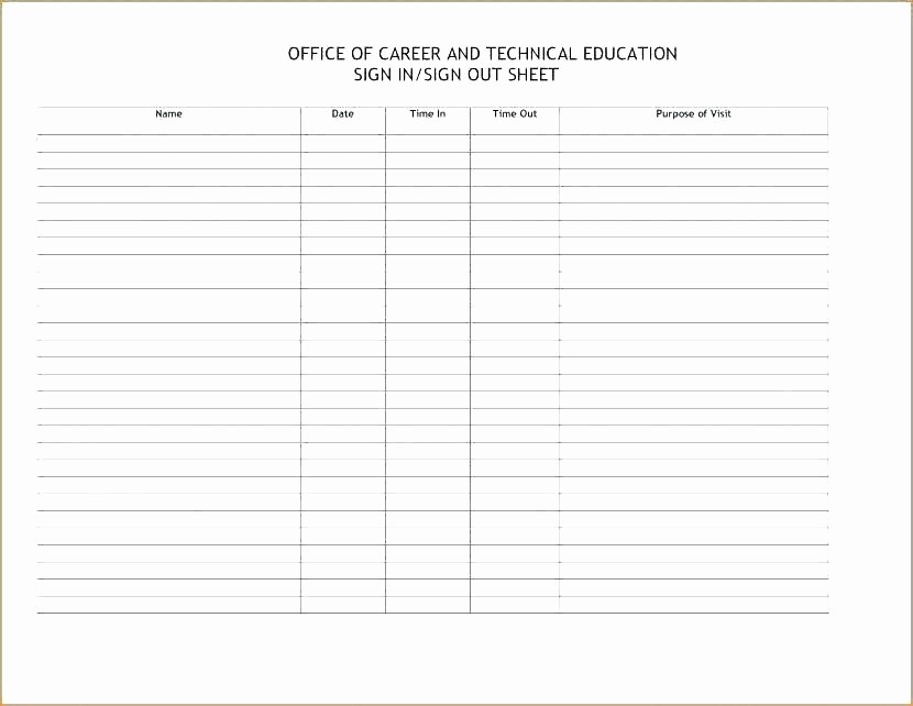 Excel Template Sign In Sheet New Time In and Out Sheet – Peero Idea