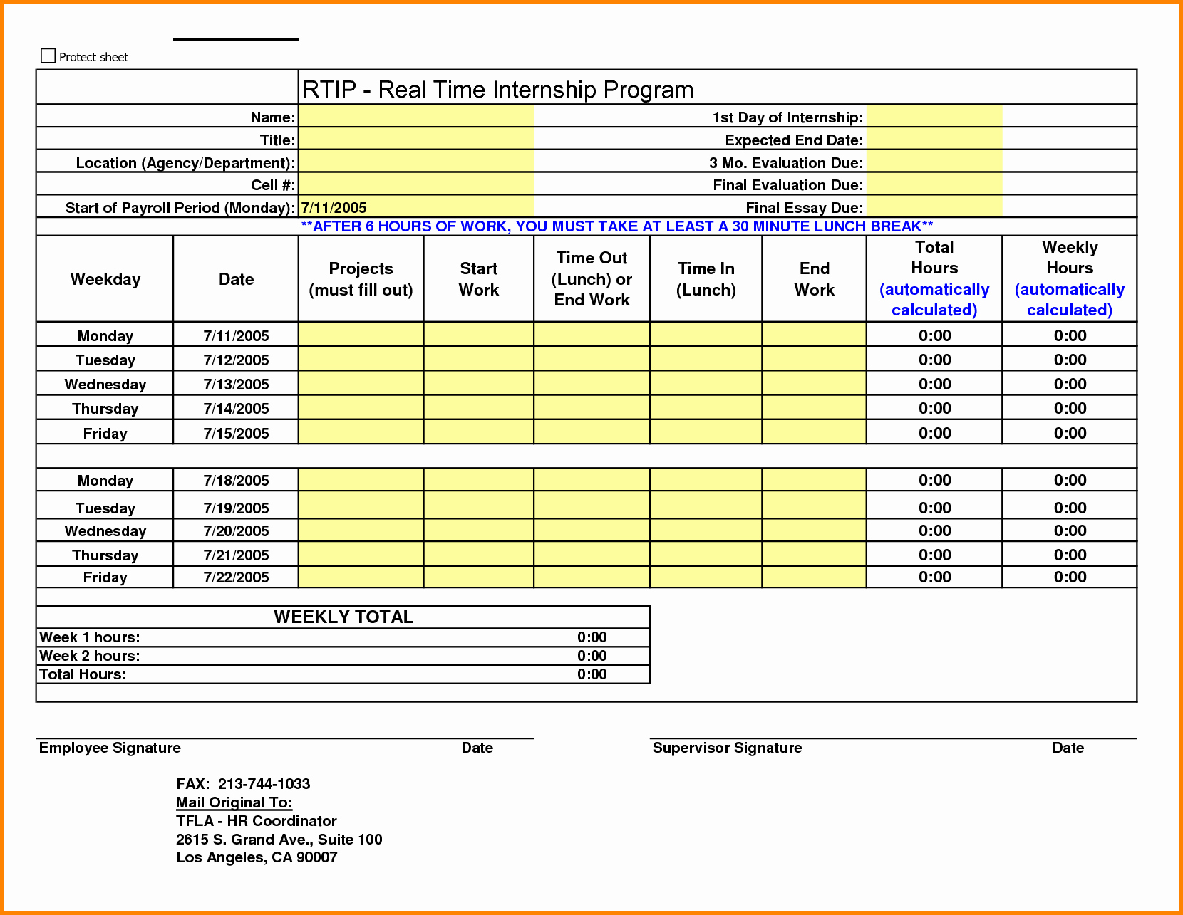 Excel Time Card Template Free Inspirational California Free Timesheet Calculator