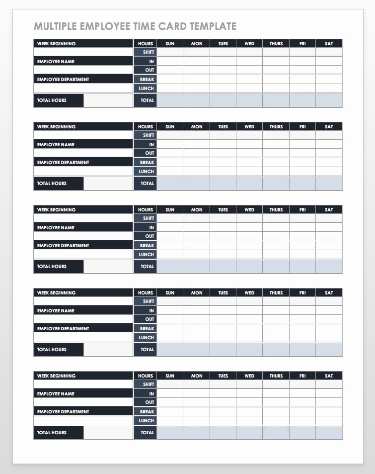 Excel Timesheet for Multiple Employees Best Of 17 Free Timesheet and Time Card Templates