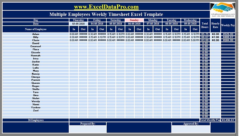 Excel Timesheet for Multiple Employees Best Of Download Multiple Employees Weekly Timesheet Excel
