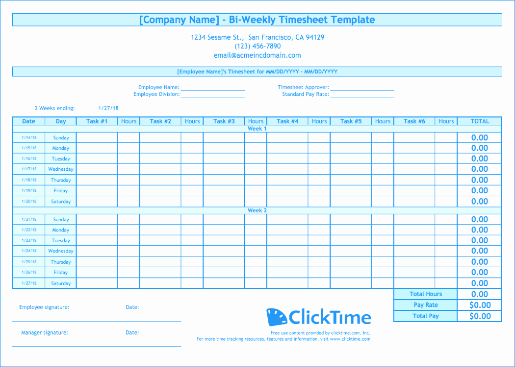 Excel Timesheet for Multiple Employees Elegant Biweekly Timesheet Template Free Excel Templates