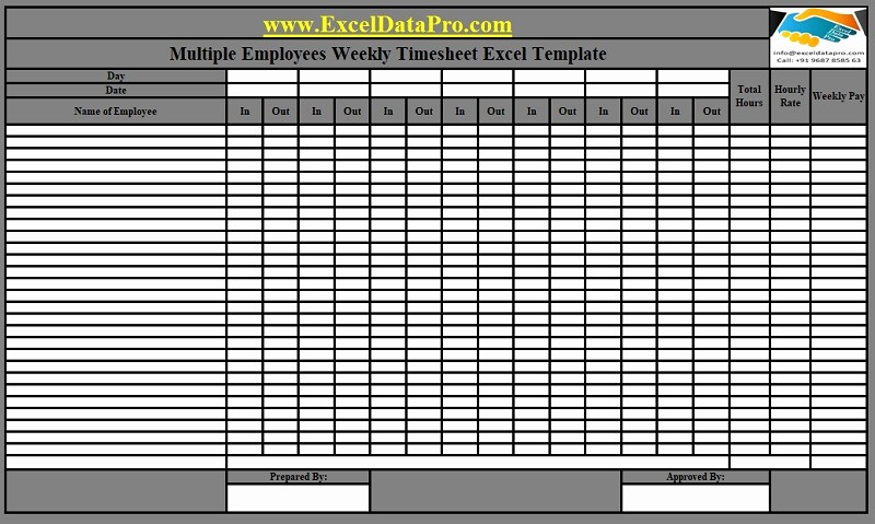 Excel Timesheet Template Multiple Employees New Download Multiple Employees Weekly Timesheet Excel