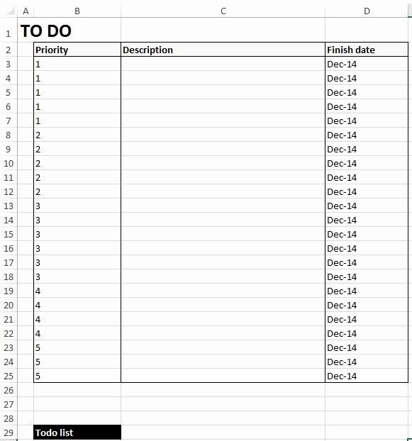 Excel to Do List Template Awesome to Do List Excel Template Free Download