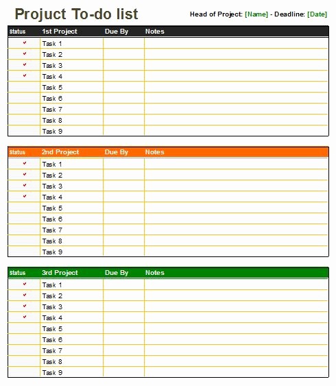 Excel to Do List Template Beautiful Project to Do List Excel Multi Task