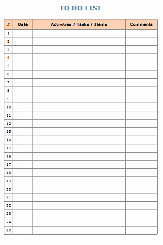 Excel to Do List Template Fresh Excel to Do List Template [free Download]