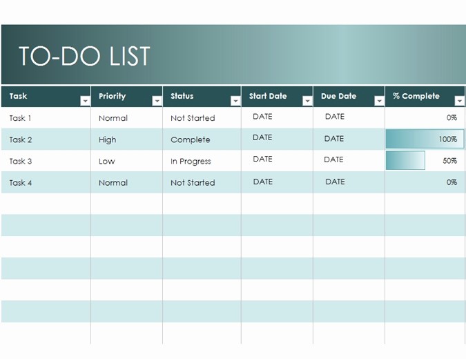 office to do list template excel