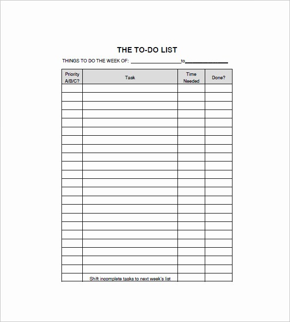 Excel to Do List Template Fresh List Templates 105 Free Word Excel Pdf Psd Indesign