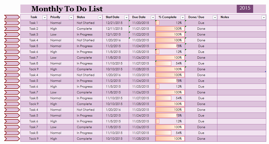 Excel to Do List Template Fresh Monthly to Do List Template Excel