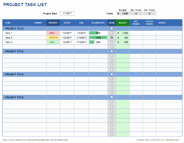 Excel to Do List Template Fresh Task List Template Excel