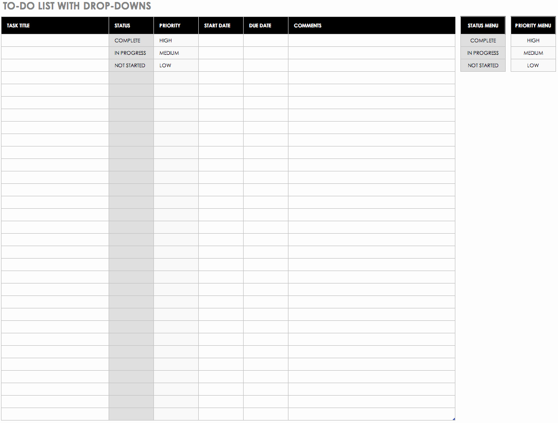 Excel to Do List Template Luxury Free to Do List Templates In Excel
