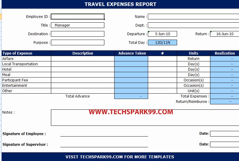 Excel Travel Expense Report Template Beautiful January 2012