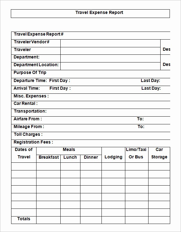 Excel Travel Expense Report Template New 11 Travel Expense Report Templates – Free Word Excel