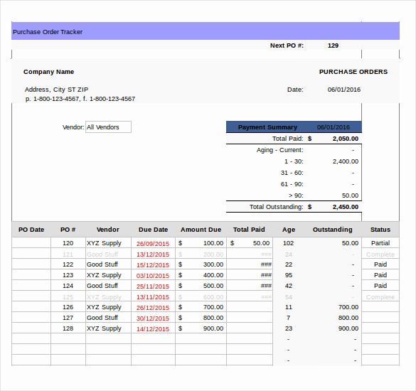 Excel Work order Tracking Spreadsheet Lovely Purchase order Tracking Excel Spreadsheet Spreadsheet