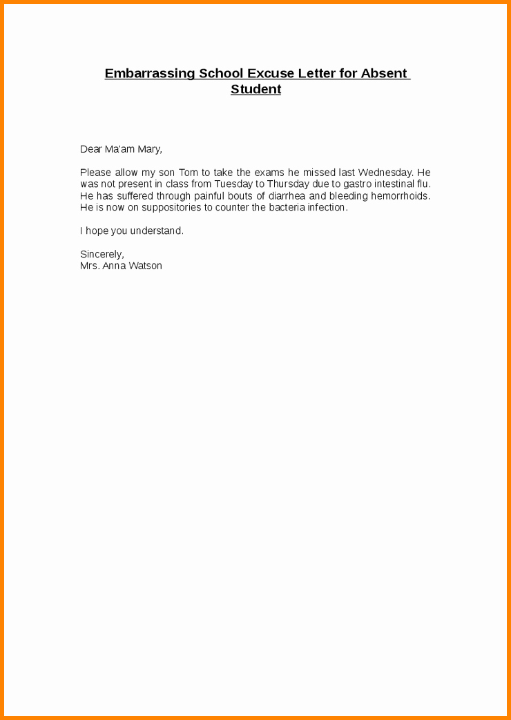 Excuse Absence Letter for School Inspirational 3 4 How to Write Excuse Note for School